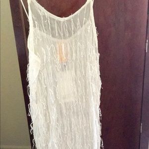 Long fringe white dress